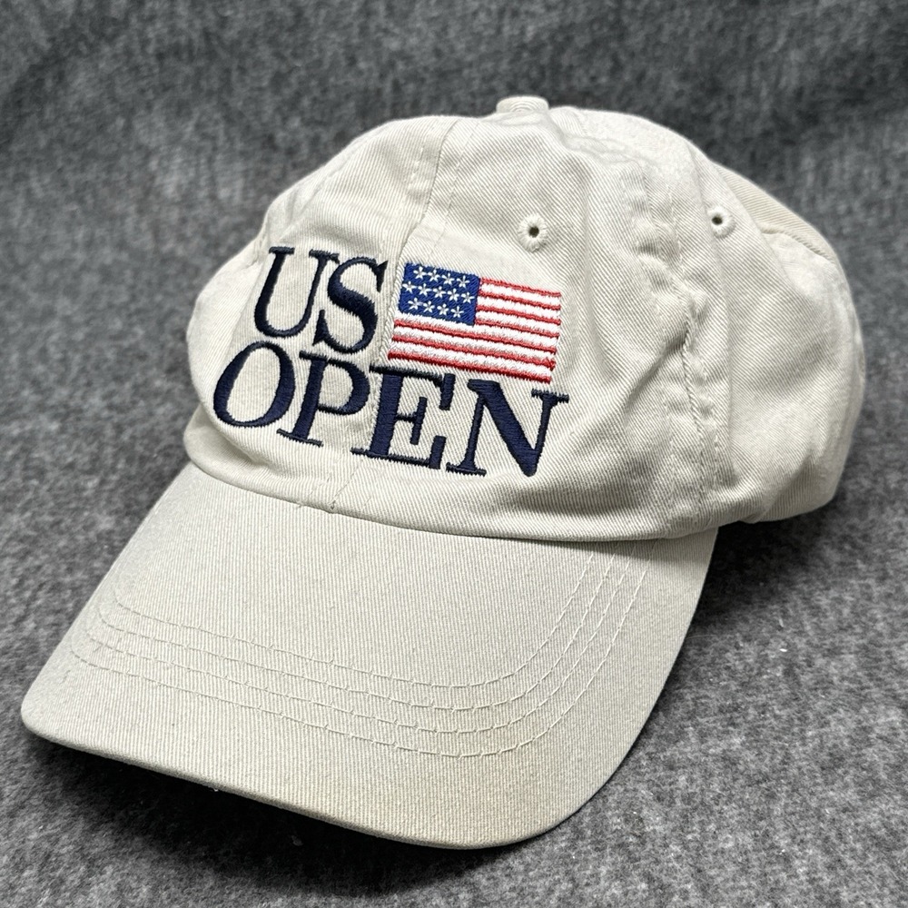 2002 US Open Golf Bethpage Black Hat Imperial Made USA Stone Khaki Strapback